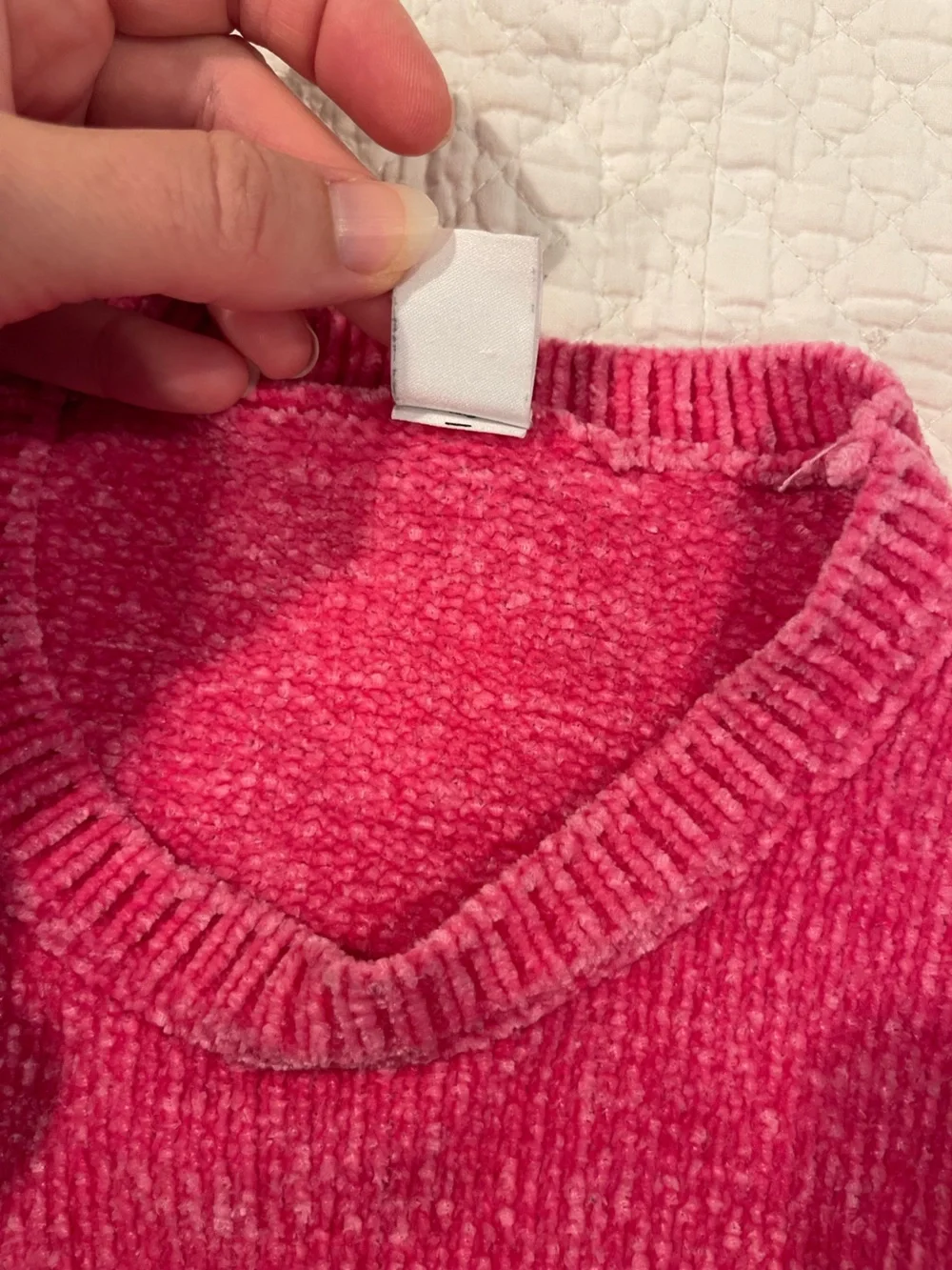 Nordstrom Harper Canyon Chenille Crewneck Sweater Bright Pink Sz 6 Girls Cozy